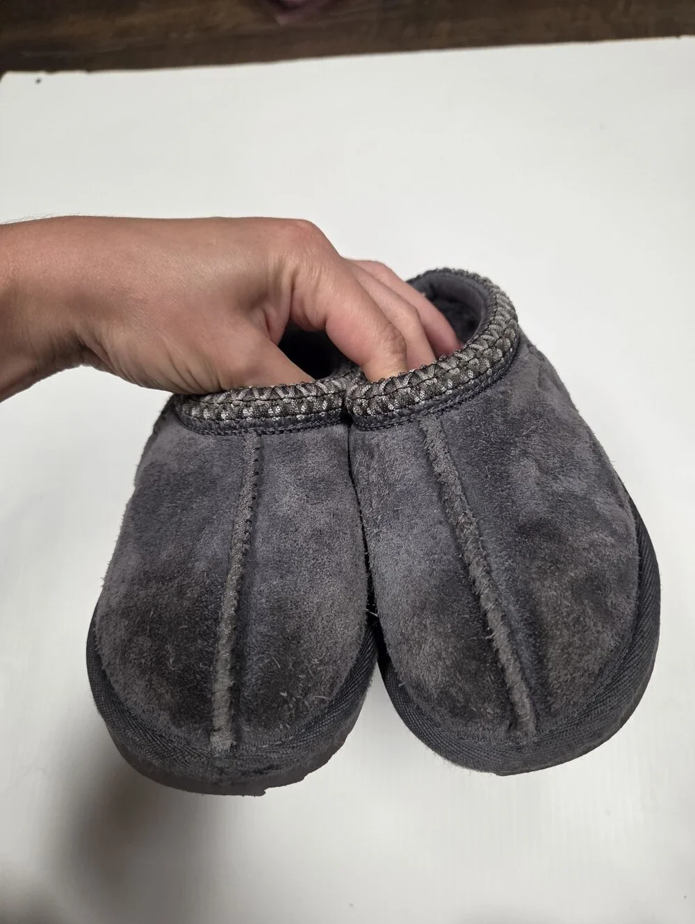 UGG Kids Tasman II Charcoal Grey Suede Slippers Size 9 T Toddler